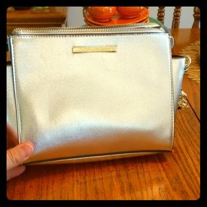 Steve Madden Silver Metallic Cross Body Handbag